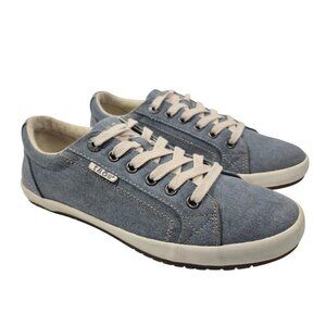Taos Sneakers Womens 8 Blue Canvas Low Top Shoes Walking Comfort Casual